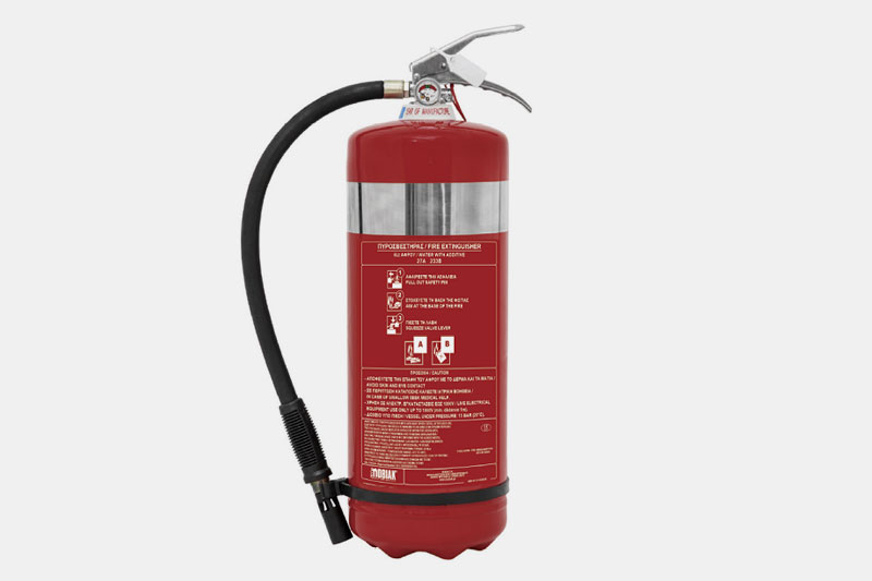Estintore portatile 6 Lt. schiuma EN3/7 MED acciaio inox classe di fuoco ABF